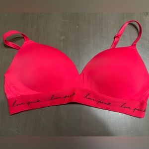 PINK Victorias Secret Wear Everywhere wireless push up bra. Red. 36C